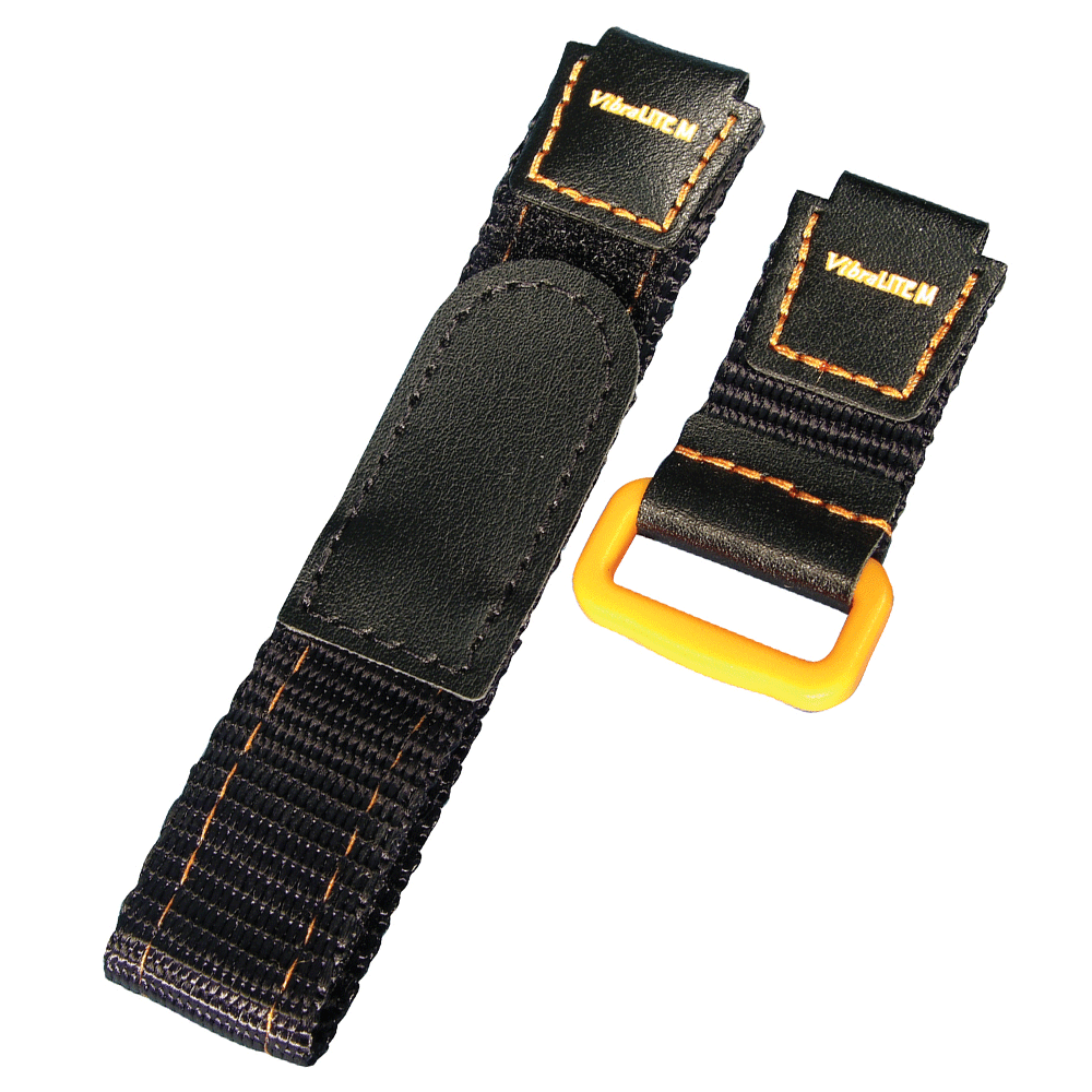 Vibralite Mini vibrating watch with black & orange velcro strap Connevans
