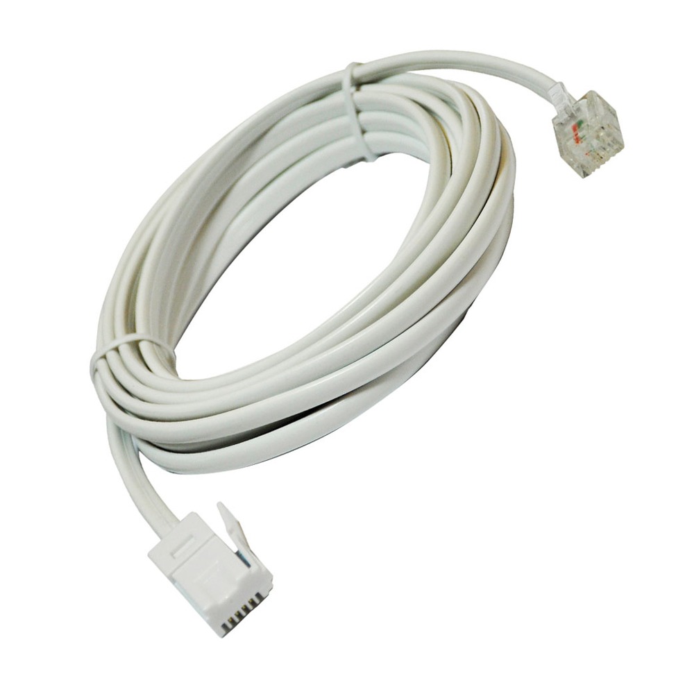 6 metre white replacement telephone line cord Connevans