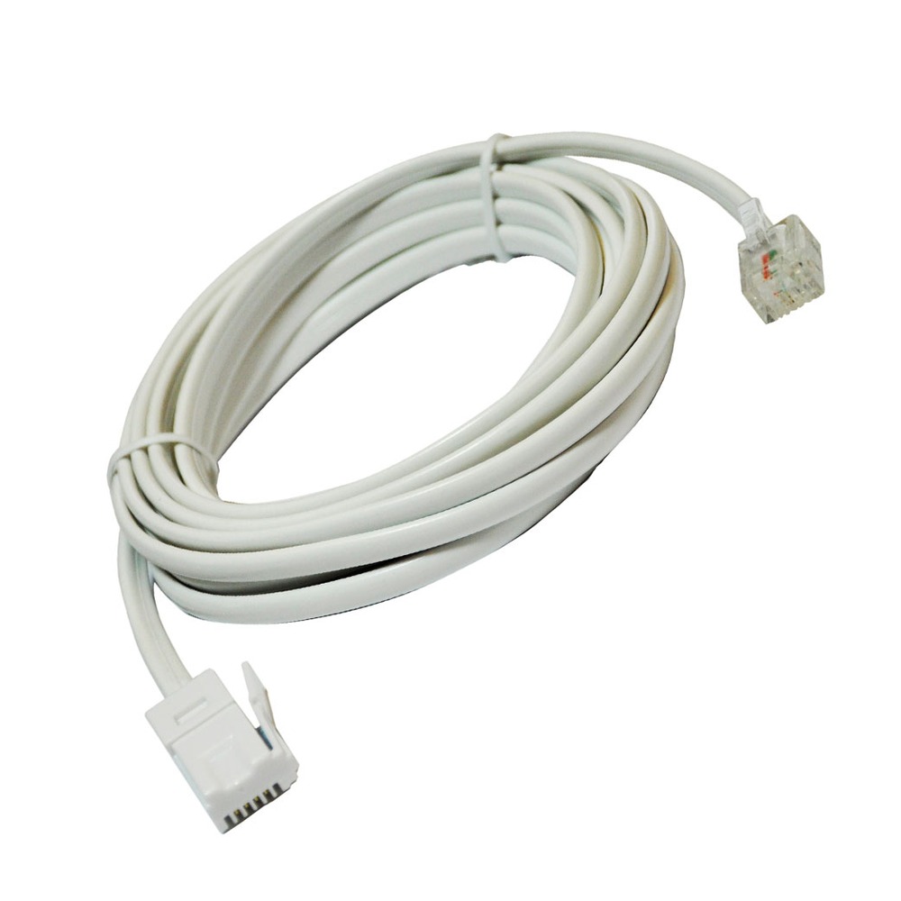 3 metre white replacement telephone line cord Connevans