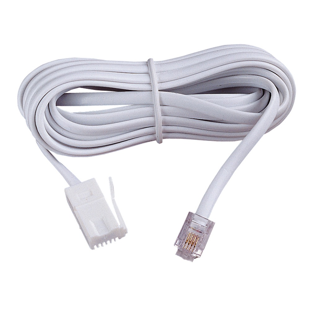 6 metre white replacement telephone line cord Connevans