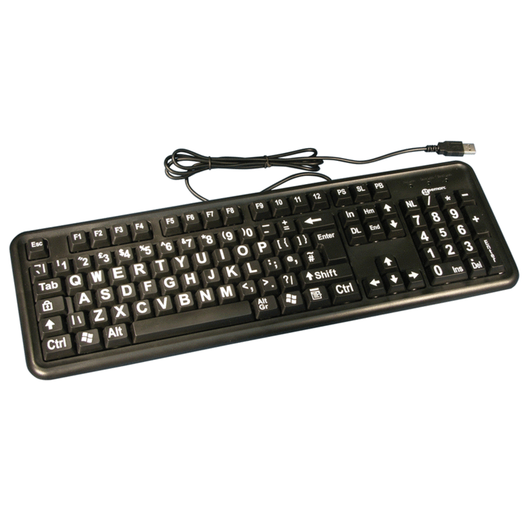 Geemarc standard keyboard with Extra Large digits black Connevans