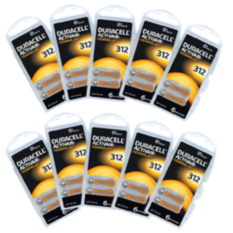 Duracell Activair size 312 Hearing Aid Batteries box of 60 Connevans