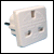 UK 3 pin socket to 2 pin european plug 7.5A - white