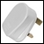 Rubber UK mains plug, 13A fuse, white