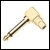 Gold plated adaptor 6.3mm mono plug to RCA socket, right angle