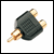 Phono plug to 2 x sockets