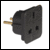 UK 3 pin socket to 2 pin european plug 7.5A - black