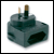 European to Australian 2 pin plug adaptor - BLACK