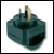 European to Australian 3 pin plug adaptor - BLACK