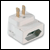European to USA plug adaptor - WHITE