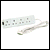 White 4 Gang 2 metre Mains Extension with Neon Indicator
