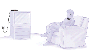 person watching TV