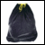Black 'velvet' drawstring bag for large signing puppet
