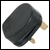 Rubber UK mains plug, 13A fuse, black
