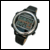 Vibralite12 vibrating watch with black leather strap
