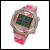 Vibralite12 vibrating watch with pink flowers silicone strap