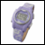 Vibralite Mini vibrating watch with purple flower nylon strap 