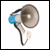Blue megaphone 25W with siren and remote microphone