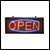 Large Red/blue landscape format Static Open Sign