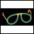 Glow glasses Green - single