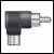 Black right angled phono plug to phono socket