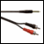 Mono 6.35mm jack to 2 x Phono - 2 metres