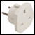10 A Travel Adaptor (UK to European Schuko) White