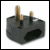 European to Indian 3 round pin plug - BLACK