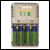 Compact charger & 4 Ready2use 2100mAH rechargeable batteries