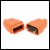Rubber 2Pin 10A in-line connector Orange 
