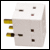 White 3 Way 13A Adaptor