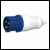 230V Blue 16A 3 Contact High Current In-line Plug