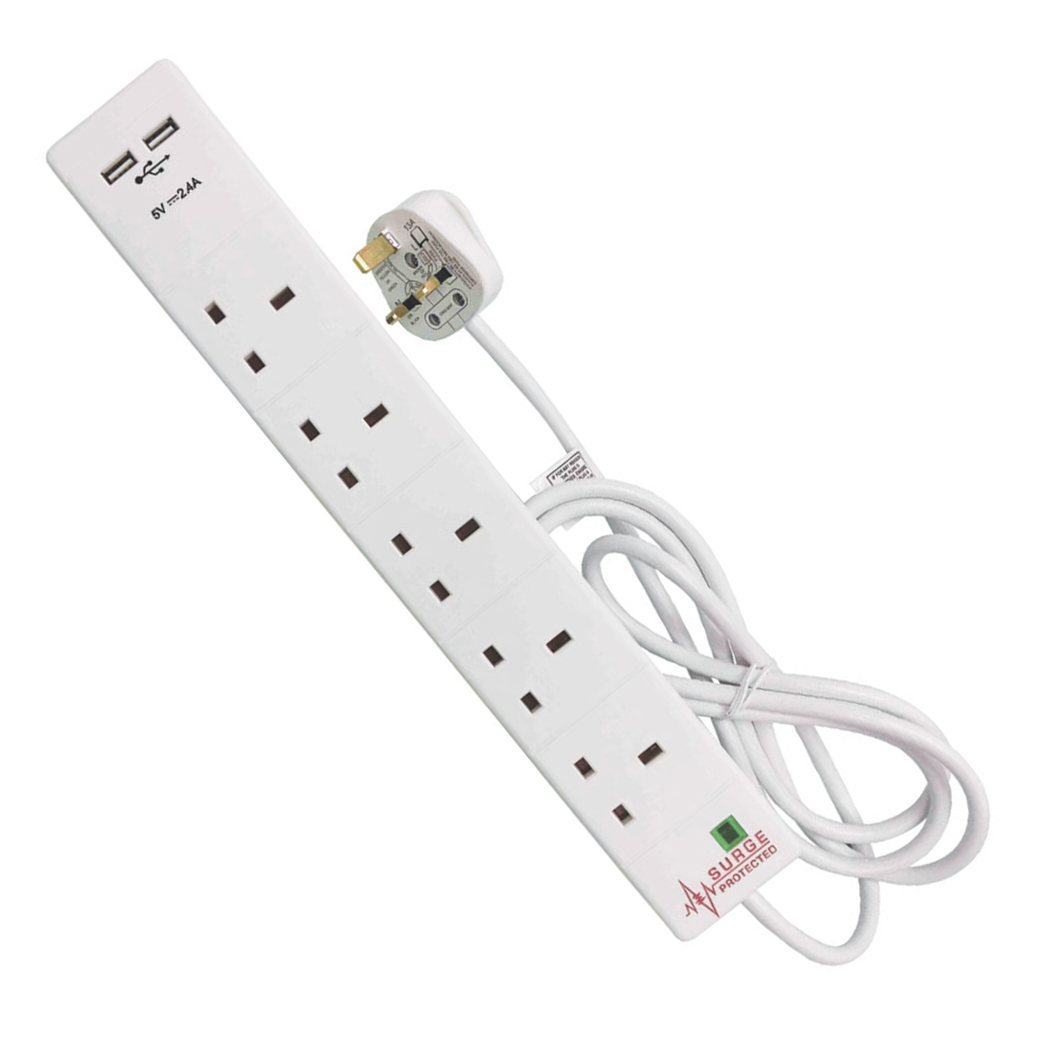 5 way socket UK extension leads (5 gang) Connevans