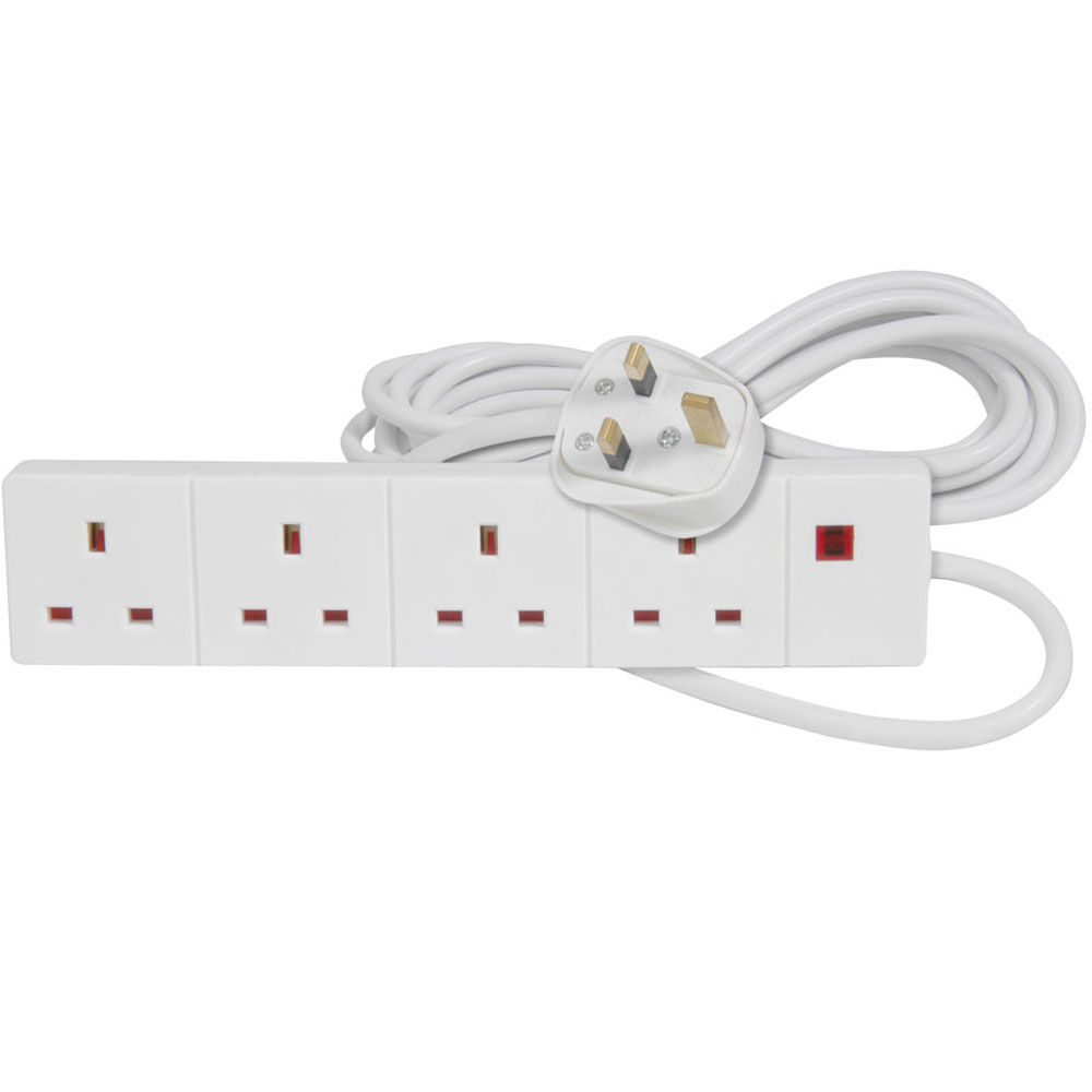 4 WAY GANG 3 Metre EXTENSION Trailing LEAD 13A 3M CABLE PLUG 4G 4 WAY GANG 3 Metre EXTENSION Trailing LEAD 13A 3M CABLE PLUG 4G