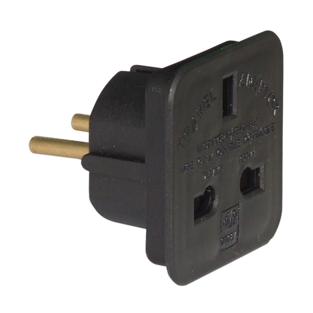 Mains plug adaptors for use in Europe Connevans